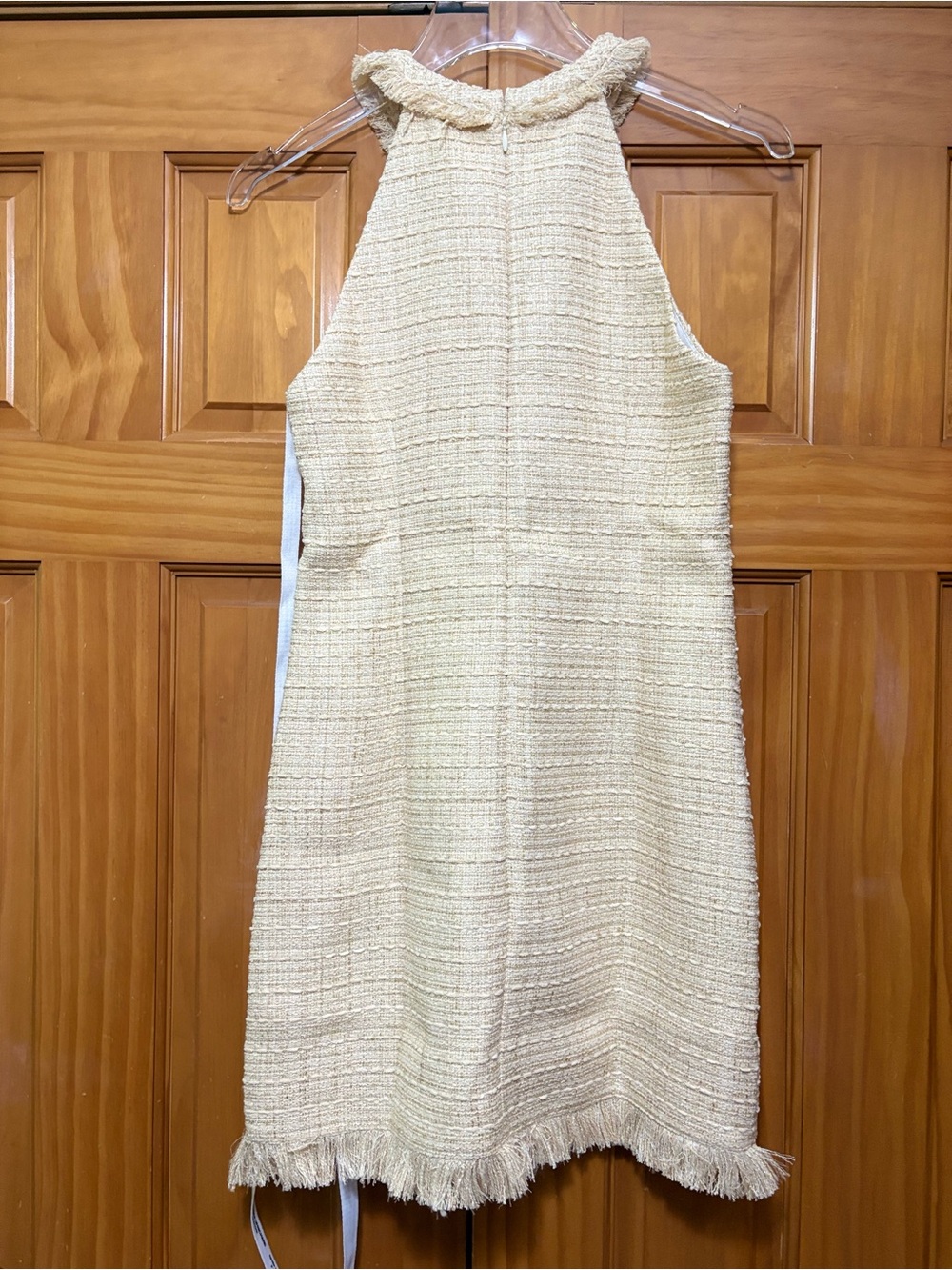 Amanda Uprichard Andrea Cream Tweed Halter Shift Dress Size XS NWT - Picture 6 of 16